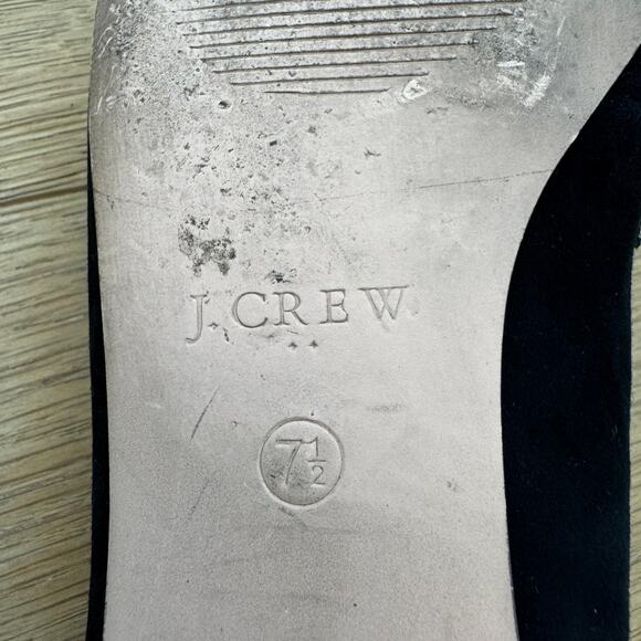 JCREW Black Suede Classic Penny Loafer Size 7.5 - Picture 6 of 11